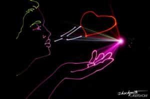 Hochzeitslasershow-Luftkuss